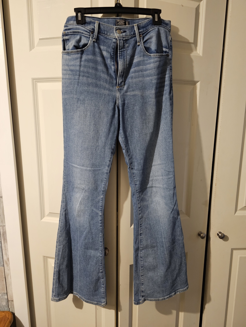 Abercrombie & Fitch Light Blue Flare Jeans - High Rise Wide Leg